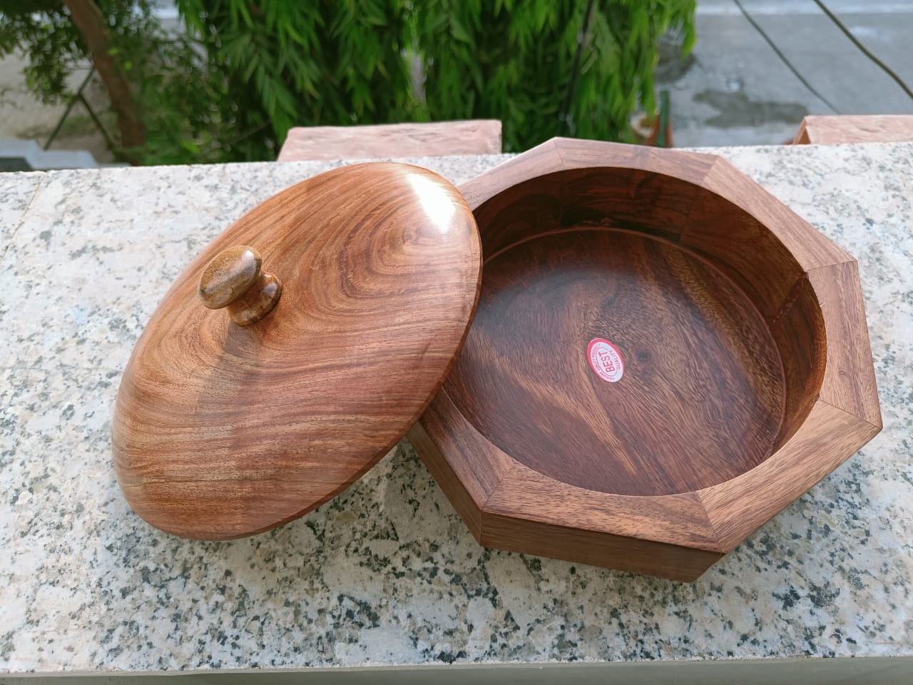 Sheesham Wooden Hexagon Shape Chapati Box/Casserole box/snacks box/gift item